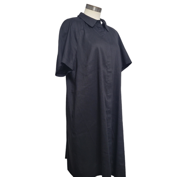 Lafayette 148 New York Black Short Sleeves Dress Shirt Size XL NWOT - Picture 3 of 9